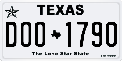 TX license plate DOO1790