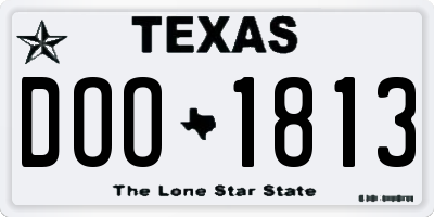 TX license plate DOO1813
