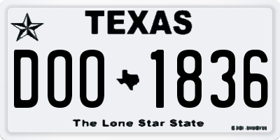 TX license plate DOO1836