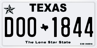 TX license plate DOO1844