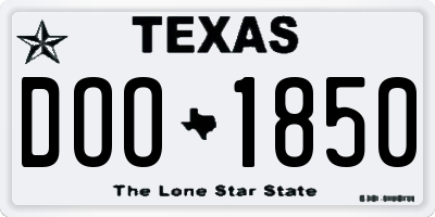 TX license plate DOO1850