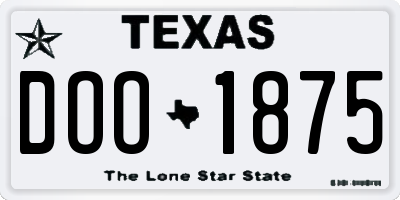 TX license plate DOO1875