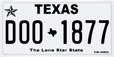 TX license plate DOO1877