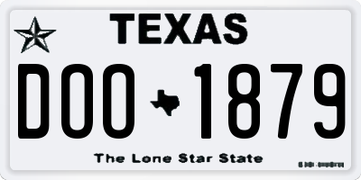TX license plate DOO1879