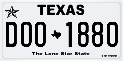 TX license plate DOO1880