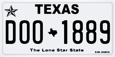 TX license plate DOO1889