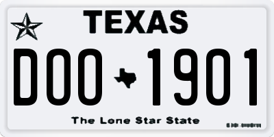 TX license plate DOO1901