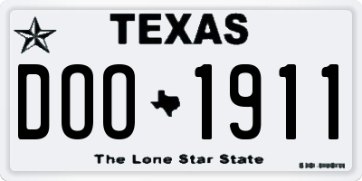 TX license plate DOO1911