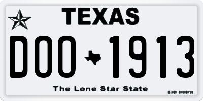 TX license plate DOO1913