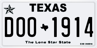 TX license plate DOO1914