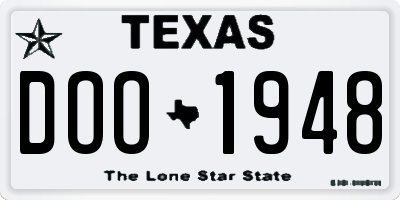 TX license plate DOO1948