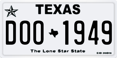 TX license plate DOO1949