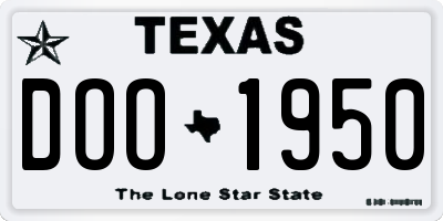 TX license plate DOO1950