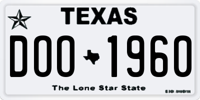 TX license plate DOO1960