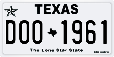 TX license plate DOO1961
