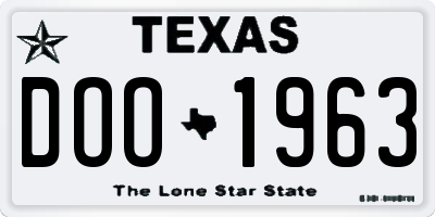TX license plate DOO1963