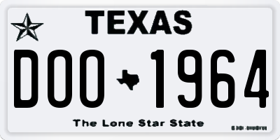 TX license plate DOO1964