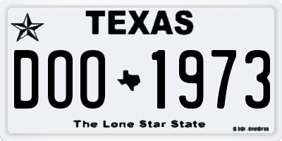 TX license plate DOO1973