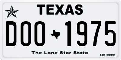 TX license plate DOO1975