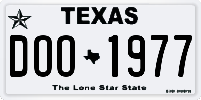 TX license plate DOO1977