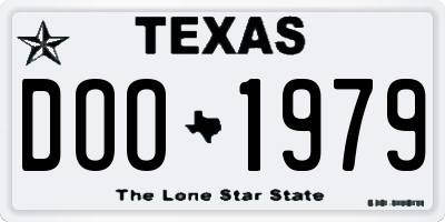 TX license plate DOO1979