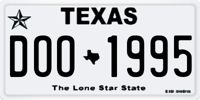 TX license plate DOO1995