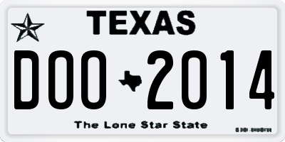 TX license plate DOO2014