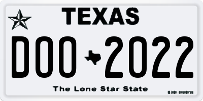 TX license plate DOO2022
