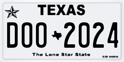 TX license plate DOO2024