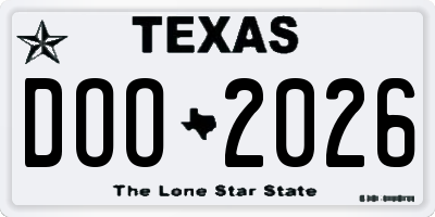 TX license plate DOO2026
