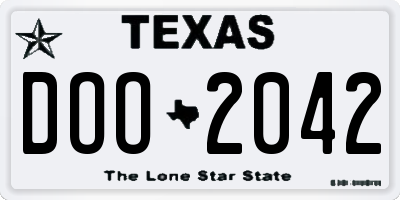 TX license plate DOO2042