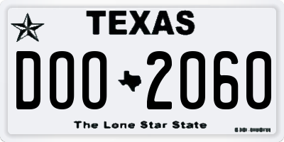 TX license plate DOO2060