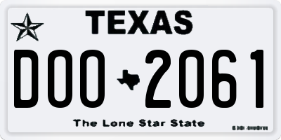 TX license plate DOO2061