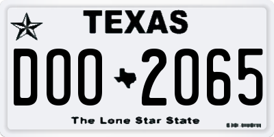 TX license plate DOO2065