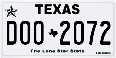 TX license plate DOO2072