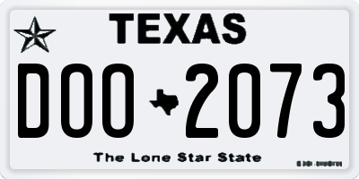 TX license plate DOO2073