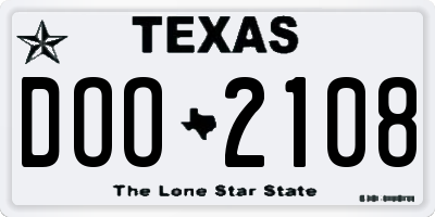 TX license plate DOO2108