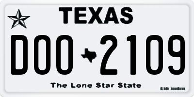 TX license plate DOO2109