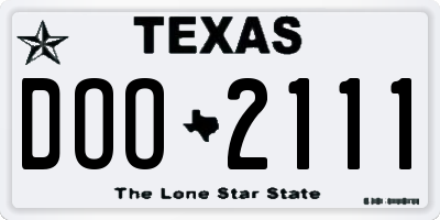TX license plate DOO2111