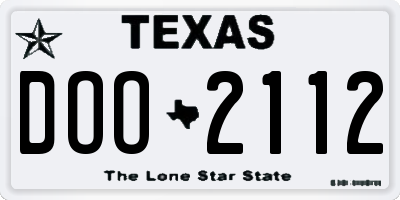 TX license plate DOO2112
