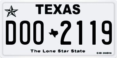 TX license plate DOO2119