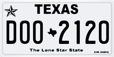 TX license plate DOO2120