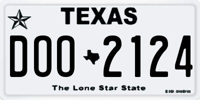 TX license plate DOO2124