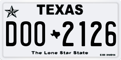 TX license plate DOO2126