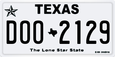 TX license plate DOO2129