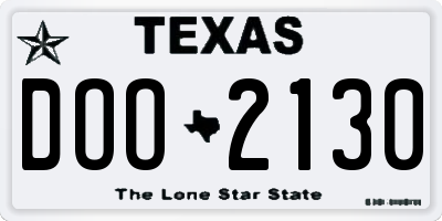 TX license plate DOO2130