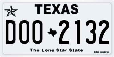 TX license plate DOO2132