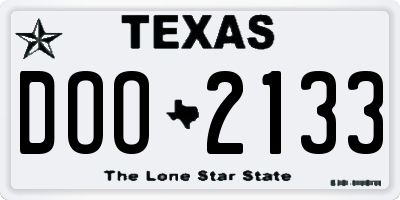 TX license plate DOO2133
