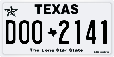TX license plate DOO2141