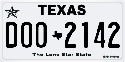 TX license plate DOO2142